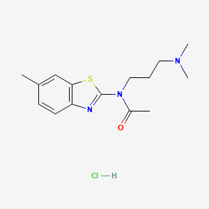 molecular formula C15H22ClN3OS B2785571 N-(3-(dimethylamino)propyl)-N-(6-methylbenzo[d]thiazol-2-yl)acetamide hydrochloride CAS No. 1052535-68-8