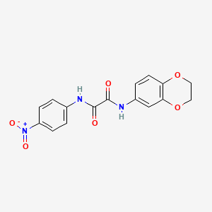 molecular formula C16H13N3O6 B2785579 N1-(2,3-dihydrobenzo[b][1,4]dioxin-6-yl)-N2-(4-nitrophenyl)oxalamide CAS No. 941980-08-1