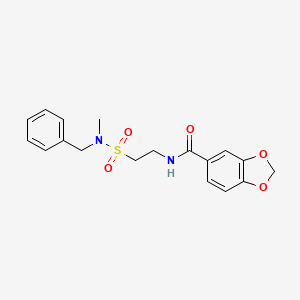 molecular formula C18H20N2O5S B2785586 N-[2-[benzyl(methyl)sulfamoyl]ethyl]-1,3-benzodioxole-5-carboxamide CAS No. 899968-03-7