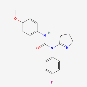 molecular formula C18H18FN3O2 B2785588 1-(3,4-dihydro-2H-pyrrol-5-yl)-1-(4-fluorophenyl)-3-(4-methoxyphenyl)urea CAS No. 898414-81-8