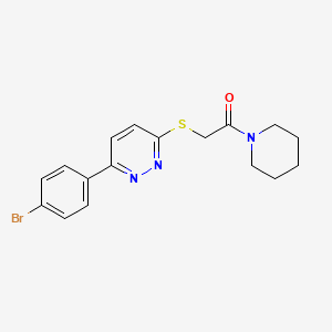 molecular formula C17H18BrN3OS B2785598 2-[6-(4-Bromophenyl)pyridazin-3-yl]sulfanyl-1-piperidin-1-ylethanone CAS No. 893983-35-2