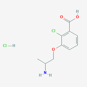 molecular formula C10H13Cl2NO3 B2785599 3-(2-Aminopropoxy)-2-chlorobenzoic acid;hydrochloride CAS No. 2416236-92-3