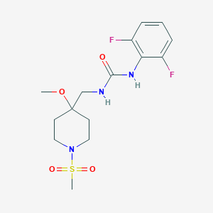 molecular formula C15H21F2N3O4S B2785609 1-(2,6-Difluorophenyl)-3-[(1-methanesulfonyl-4-methoxypiperidin-4-yl)methyl]urea CAS No. 2415562-01-3