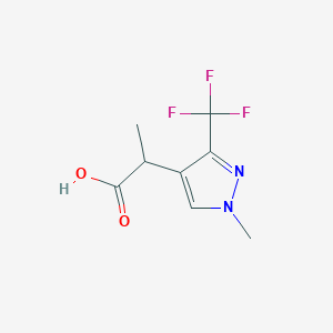 molecular formula C8H9F3N2O2 B2785612 2-[1-Methyl-3-(trifluoromethyl)pyrazol-4-yl]propanoic acid CAS No. 1532599-18-0