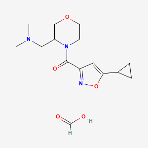 molecular formula C15H23N3O5 B2785613 (5-Cyclopropylisoxazol-3-yl)(3-((dimethylamino)methyl)morpholino)methanone formate CAS No. 1421517-24-9