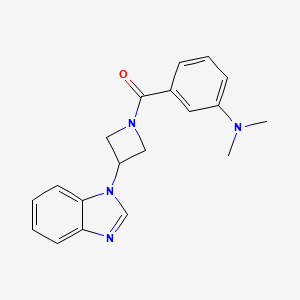 molecular formula C19H20N4O B2785614 [3-(Benzimidazol-1-yl)azetidin-1-yl]-[3-(dimethylamino)phenyl]methanone CAS No. 2380184-23-4