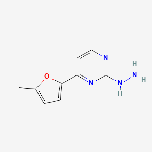 molecular formula C9H10N4O B2785616 2-Hydrazino-4-(5-methyl-2-furyl)pyrimidine CAS No. 1410821-14-5