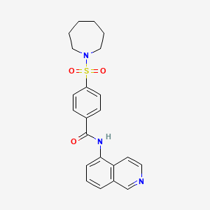 molecular formula C22H23N3O3S B2785617 4-(azepan-1-ylsulfonyl)-N-(isoquinolin-5-yl)benzamide CAS No. 1021079-65-1