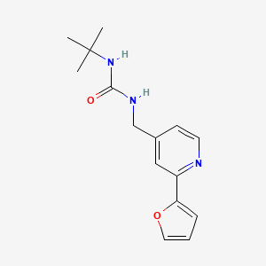 molecular formula C15H19N3O2 B2785618 1-(Tert-butyl)-3-((2-(furan-2-yl)pyridin-4-yl)methyl)urea CAS No. 2034439-85-3