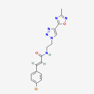 molecular formula C16H15BrN6O2 B2785620 (E)-3-(4-bromophenyl)-N-(2-(4-(3-methyl-1,2,4-oxadiazol-5-yl)-1H-1,2,3-triazol-1-yl)ethyl)acrylamide CAS No. 2035000-89-4