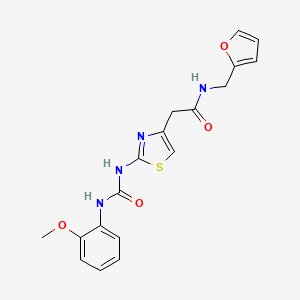molecular formula C18H18N4O4S B2785625 N-(furan-2-ylmethyl)-2-(2-(3-(2-methoxyphenyl)ureido)thiazol-4-yl)acetamide CAS No. 897621-96-4
