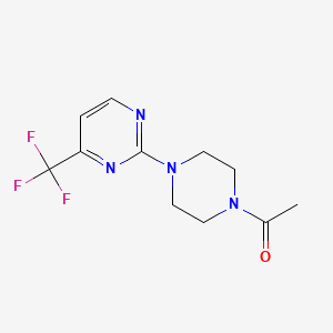 molecular formula C11H13F3N4O B2785627 1-[4-[4-(三氟甲基)嘧啶-2-基]哌嗪-1-基]乙酮 CAS No. 1388409-61-7