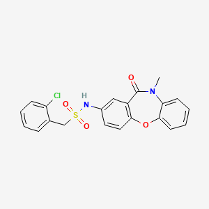 molecular formula C21H17ClN2O4S B2785632 1-(2-chlorophenyl)-N-(10-methyl-11-oxo-10,11-dihydrodibenzo[b,f][1,4]oxazepin-2-yl)methanesulfonamide CAS No. 922061-88-9
