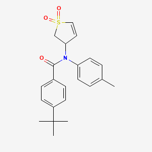 molecular formula C22H25NO3S B2785636 4-(tert-butyl)-N-(1,1-dioxido-2,3-dihydrothiophen-3-yl)-N-(p-tolyl)benzamide CAS No. 540760-26-7