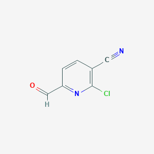 molecular formula C7H3ClN2O B2785641 2-Chloro-6-formylnicotinonitrile CAS No. 1256809-40-1