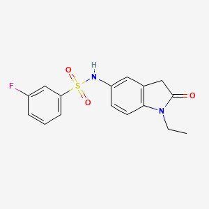 molecular formula C16H15FN2O3S B2785647 N-(1-ethyl-2-oxoindolin-5-yl)-3-fluorobenzenesulfonamide CAS No. 921786-81-4