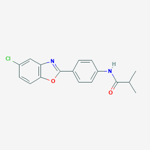 molecular formula C17H15ClN2O2 B278566 N-[4-(5-chloro-1,3-benzoxazol-2-yl)phenyl]-2-methylpropanamide 