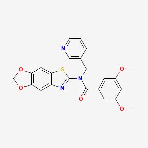 molecular formula C23H19N3O5S B2785683 N-([1,3]dioxolo[4',5':4,5]benzo[1,2-d]thiazol-6-yl)-3,5-dimethoxy-N-(pyridin-3-ylmethyl)benzamide CAS No. 895018-85-6