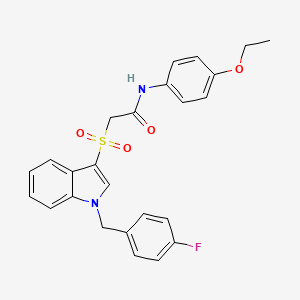 molecular formula C25H23FN2O4S B2785686 N-(4-ethoxyphenyl)-2-((1-(4-fluorobenzyl)-1H-indol-3-yl)sulfonyl)acetamide CAS No. 850932-70-6