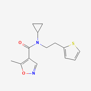molecular formula C14H16N2O2S B2785690 N-cyclopropyl-5-methyl-N-(2-(thiophen-2-yl)ethyl)isoxazole-4-carboxamide CAS No. 1448035-64-0