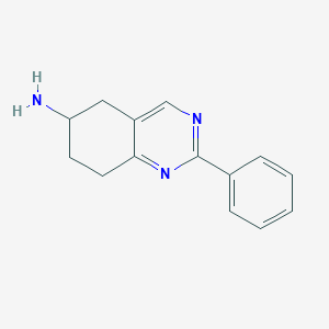 molecular formula C14H15N3 B2785693 2-Phenyl-5,6,7,8-tetrahydroquinazolin-6-amine CAS No. 929973-44-4