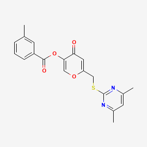 [6-[(4,6-Dimethylpyrimidin-2-yl)sulfanylmethyl]-4-oxopyran-3-yl] 3-methylbenzoate