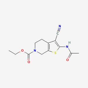 molecular formula C13H15N3O3S B2785717 ethyl 2-acetamido-3-cyano-4,5-dihydrothieno[2,3-c]pyridine-6(7H)-carboxylate CAS No. 864926-88-5