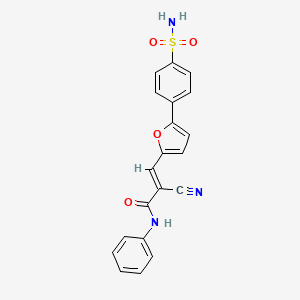 molecular formula C20H15N3O4S B2785720 (2E)-2-cyano-N-phenyl-3-[5-(4-sulfamoylphenyl)furan-2-yl]prop-2-enamide CAS No. 344949-67-3