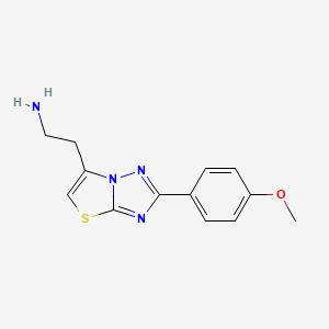 molecular formula C13H14N4OS B2785725 2-(2-(4-Methoxyphenyl)thiazolo[3,2-b][1,2,4]triazol-6-yl)ethanamine CAS No. 894038-96-1