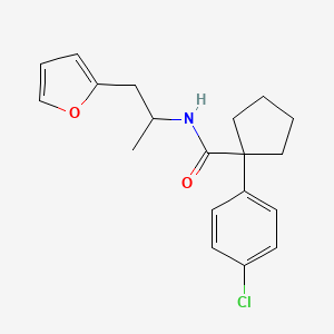 molecular formula C19H22ClNO2 B2785733 1-(4-chlorophenyl)-N-(1-(furan-2-yl)propan-2-yl)cyclopentanecarboxamide CAS No. 1219912-65-8