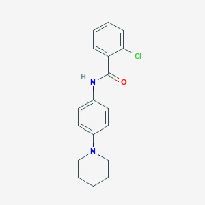 molecular formula C18H19ClN2O B278574 2-chloro-N-[4-(1-piperidinyl)phenyl]benzamide 