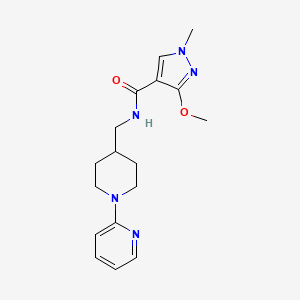 molecular formula C17H23N5O2 B2785743 3-methoxy-1-methyl-N-((1-(pyridin-2-yl)piperidin-4-yl)methyl)-1H-pyrazole-4-carboxamide CAS No. 1234998-87-8