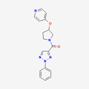 molecular formula C18H17N5O2 B2785747 (2-phenyl-2H-1,2,3-triazol-4-yl)(3-(pyridin-4-yloxy)pyrrolidin-1-yl)methanone CAS No. 2034314-43-5
