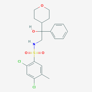 2,4-dichloro-N-(2-hydroxy-2-phenyl-2-(tetrahydro-2H-pyran-4-yl)ethyl)-5-methylbenzenesulfonamide