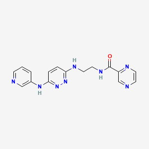 molecular formula C16H16N8O B2785750 N-(2-((6-(pyridin-3-ylamino)pyridazin-3-yl)amino)ethyl)pyrazine-2-carboxamide CAS No. 1226455-04-4