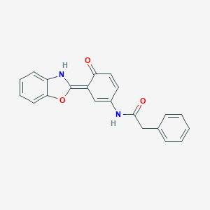 N-[(3E)-3-(3H-1,3-benzoxazol-2-ylidene)-4-oxocyclohexa-1,5-dien-1-yl]-2-phenylacetamide