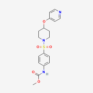 molecular formula C18H21N3O5S B2785765 Methyl (4-((4-(pyridin-4-yloxy)piperidin-1-yl)sulfonyl)phenyl)carbamate CAS No. 2034577-71-2