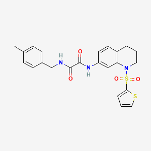 molecular formula C23H23N3O4S2 B2785767 N1-(4-methylbenzyl)-N2-(1-(thiophen-2-ylsulfonyl)-1,2,3,4-tetrahydroquinolin-7-yl)oxalamide CAS No. 898448-21-0