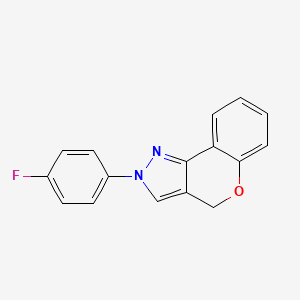 molecular formula C16H11FN2O B2785770 2-(4-Fluorophenyl)-2,4-dihydrochromeno[4,3-c]pyrazole CAS No. 866051-36-7
