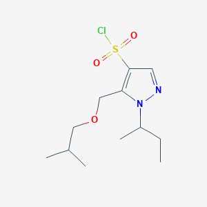 molecular formula C12H21ClN2O3S B2785774 1-sec-butyl-5-(isobutoxymethyl)-1H-pyrazole-4-sulfonyl chloride CAS No. 1856099-87-0