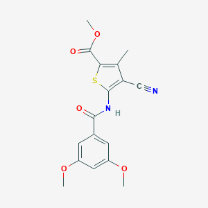 molecular formula C17H16N2O5S B278578 Methyl 4-cyano-5-[(3,5-dimethoxybenzoyl)amino]-3-methyl-2-thiophenecarboxylate 