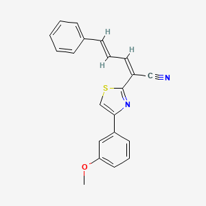 molecular formula C21H16N2OS B2785784 (2Z,4E)-2-[4-(3-methoxyphenyl)-1,3-thiazol-2-yl]-5-phenylpenta-2,4-dienenitrile CAS No. 476675-53-3