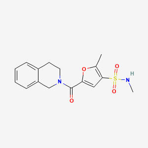 N,2-dimethyl-5-(1,2,3,4-tetrahydroisoquinoline-2-carbonyl)furan-3-sulfonamide