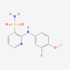 molecular formula C12H12FN3O3S B2785791 2-[(3-Fluoro-4-methoxyphenyl)amino]pyridine-3-sulfonamide CAS No. 1340753-74-3