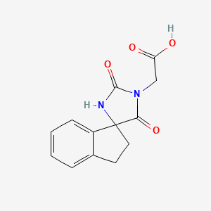 molecular formula C13H12N2O4 B2785799 (2,5-dioxo-2',3'-dihydro-1H-spiro[imidazolidine-4,1'-inden]-1-yl)acetic acid CAS No. 879319-16-1