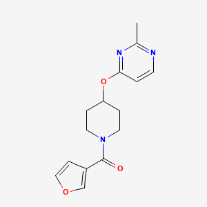 molecular formula C15H17N3O3 B2785805 Furan-3-yl(4-((2-methylpyrimidin-4-yl)oxy)piperidin-1-yl)methanone CAS No. 2097930-73-7