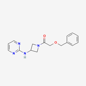 molecular formula C16H18N4O2 B2785806 2-(Benzyloxy)-1-(3-(pyrimidin-2-ylamino)azetidin-1-yl)ethanone CAS No. 2034223-45-3