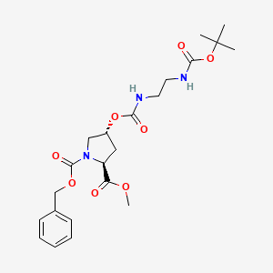 1,2-Pyrrolidinedicarboxylic acid, 4-[[[[2-[[(1,1-dimethylethoxy)carbonyl]amino]ethyl]amino]carbonyl]oxy]-, 2-methyl 1-(phenylmethyl) ester, (2S,4R)-