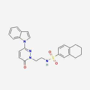 molecular formula C24H24N4O3S B2785816 N-(2-(3-(1H-indol-1-yl)-6-oxopyridazin-1(6H)-yl)ethyl)-5,6,7,8-tetrahydronaphthalene-2-sulfonamide CAS No. 1797072-62-8