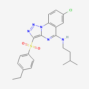 molecular formula C22H24ClN5O2S B2785819 7-chloro-3-((4-ethylphenyl)sulfonyl)-N-isopentyl-[1,2,3]triazolo[1,5-a]quinazolin-5-amine CAS No. 893788-28-8